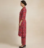 Rontyali Blockprint Handmade Co-Ord Set (Top + Pant) - Red - Image 3