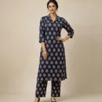 Block Printed Handmade Royal Blue Co-ord Set