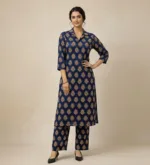 Block Printed Handmade Royal Blue Co-ord Set