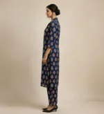 Rontyali Blockprint Handmade Co-Ord (Top Only) - Royal Blue - Image 2