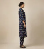 Rontyali Blockprint Handmade Co-Ord (Top Only) - Royal Blue - Image 4