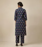 Rontyali Blockprint Handmade Co-Ord (Top Only) - Royal Blue - Image 3